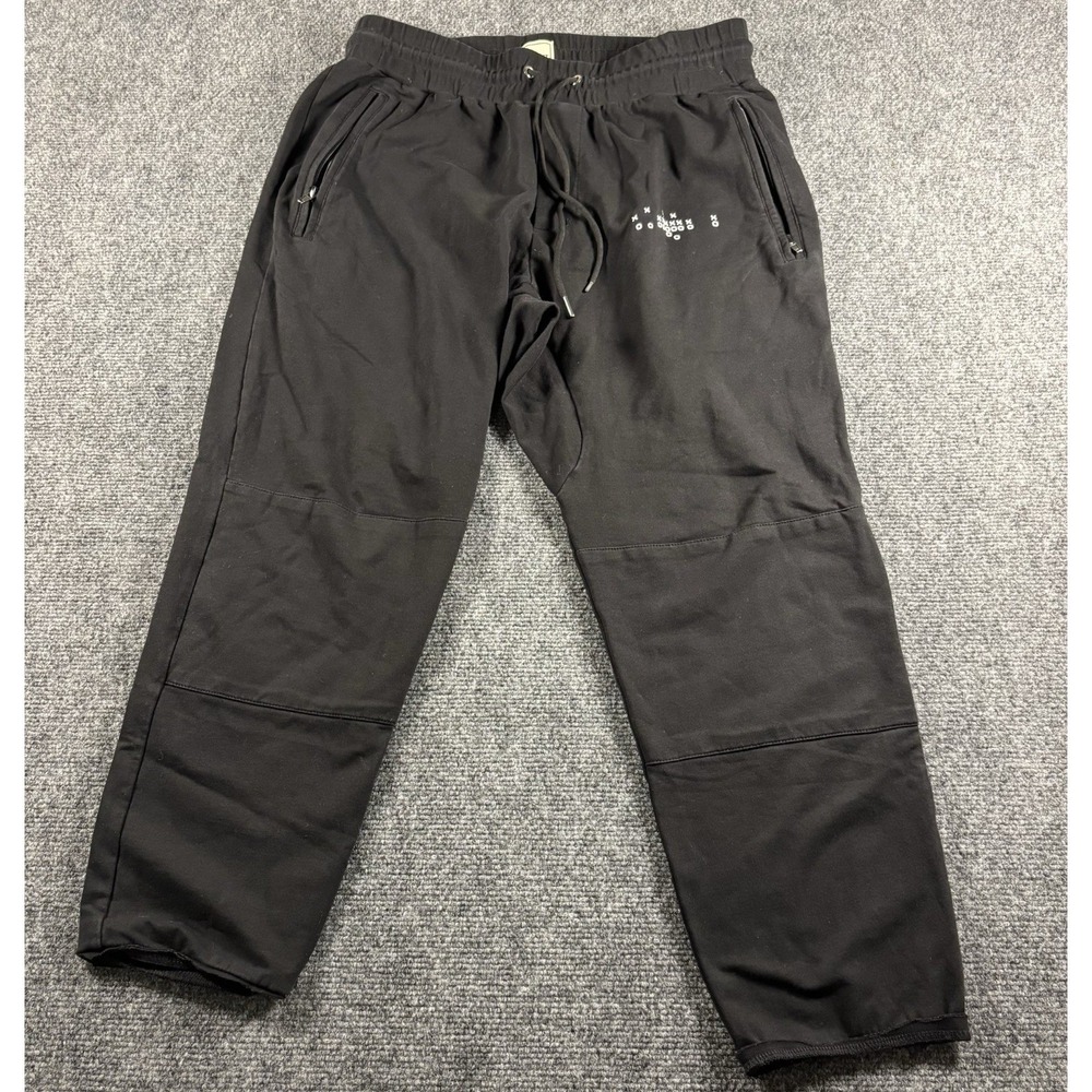 Swet Tailor Joggers Mens XL Black Cotton Blend Zipper Pockets Sweatpants